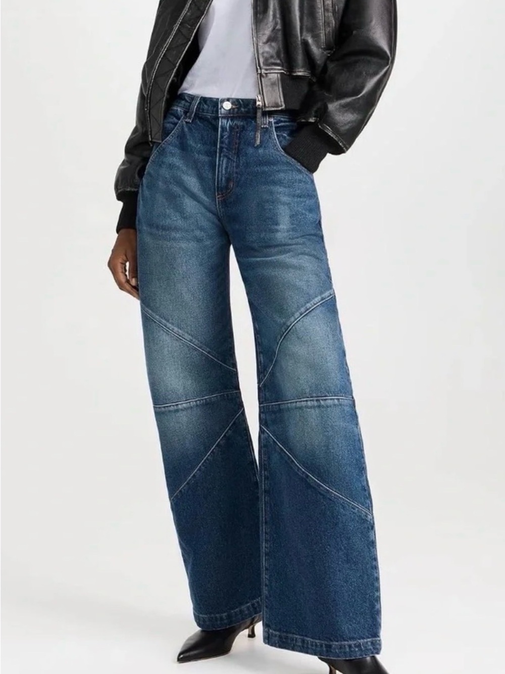 EB Denim Frederic Barrel Jeans Luca Women's 27 Wide Leg Medium Blue Wash